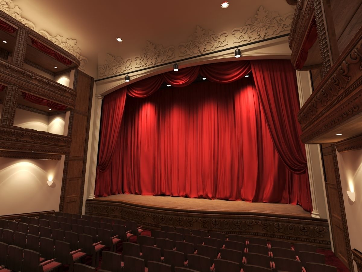 Classic Theatre Low-poly 3D model_3