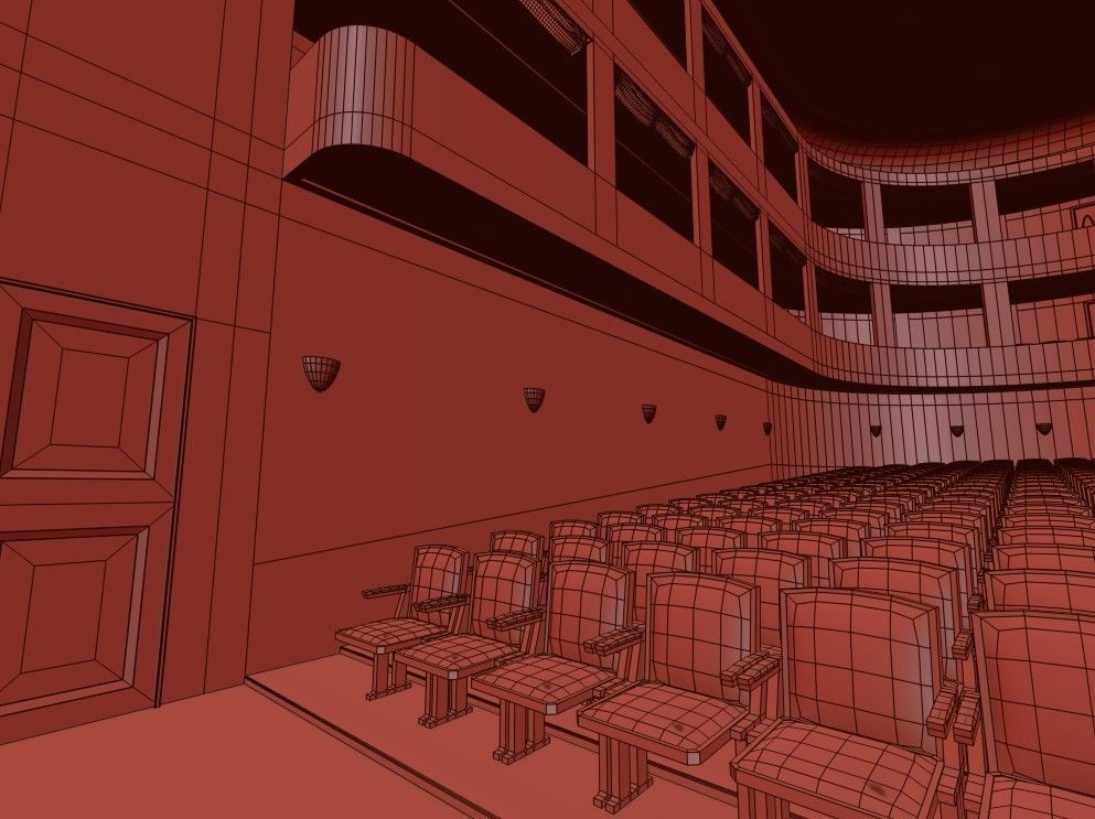 Classic Theatre Low-poly 3D model_11