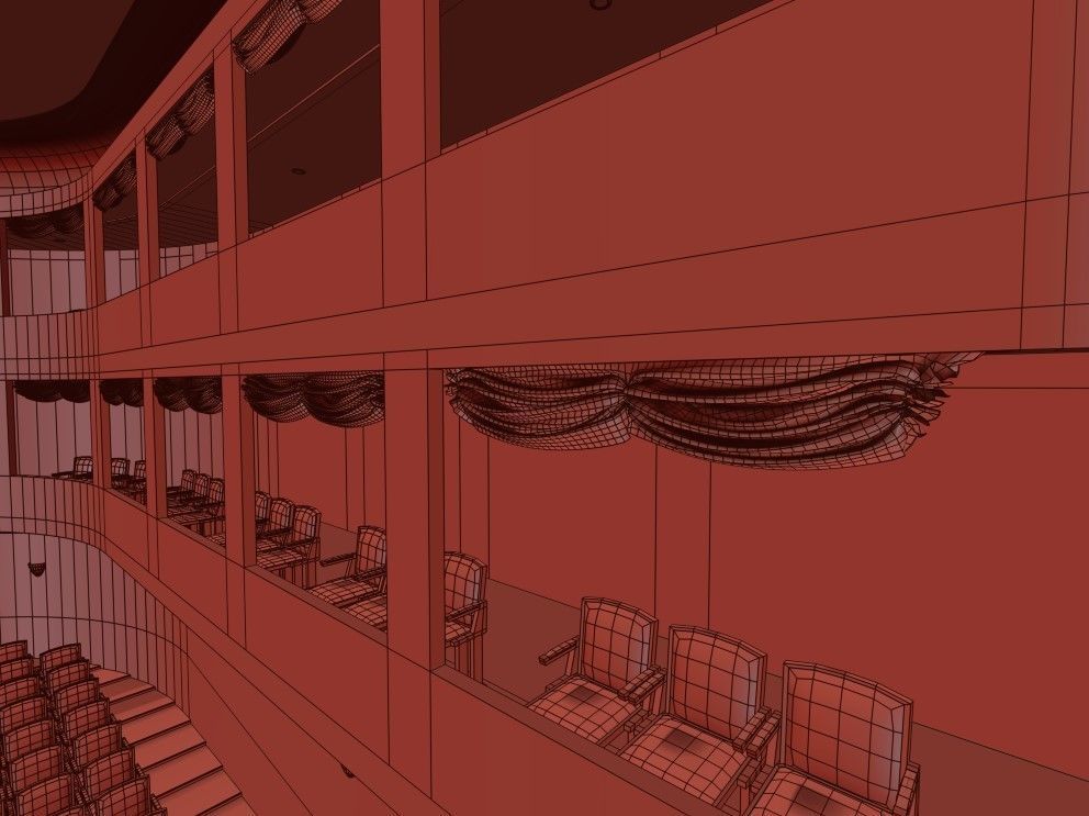 Classic Theatre Low-poly 3D model_12