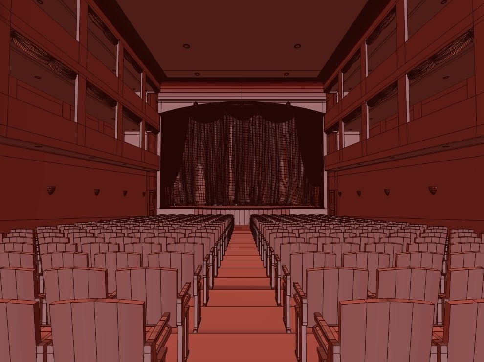 Classic Theatre Low-poly 3D model_9