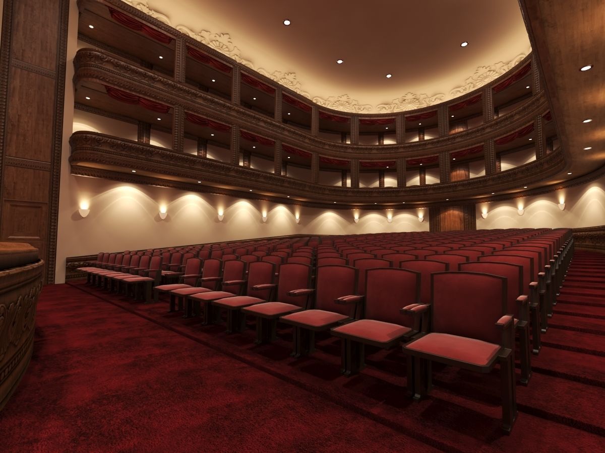 Classic Theatre Low-poly 3D model_1