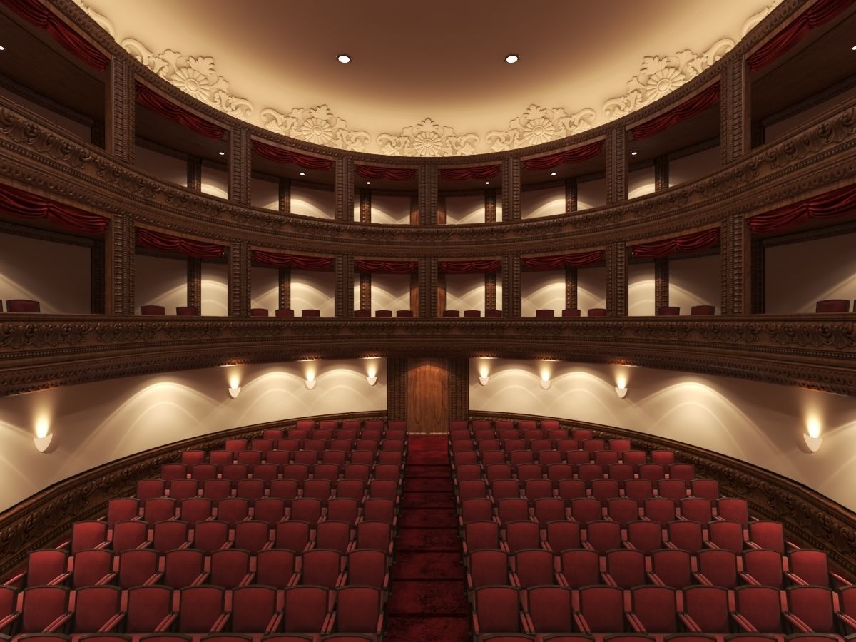 Classic Theatre Low-poly 3D model_7