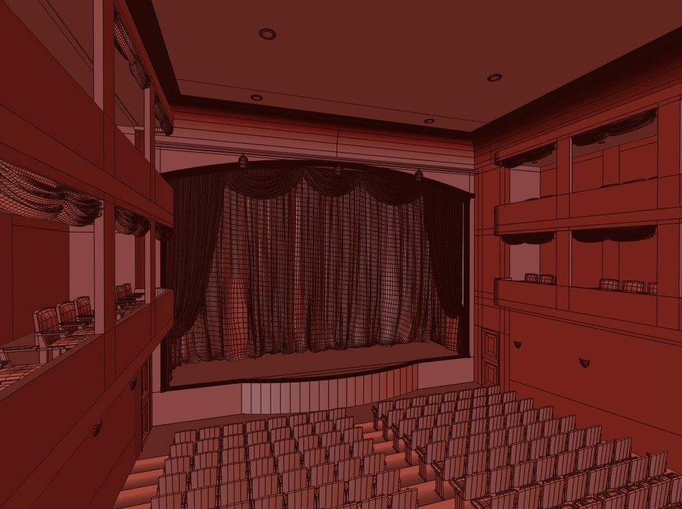 Classic Theatre Low-poly 3D model_15