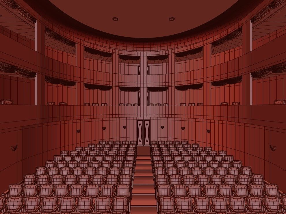 Classic Theatre Low-poly 3D model_14