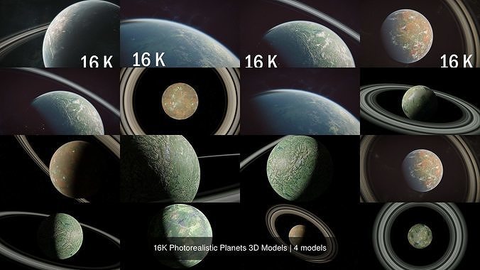 16K Photorealistic Planets 3D Models 3D Model Collection