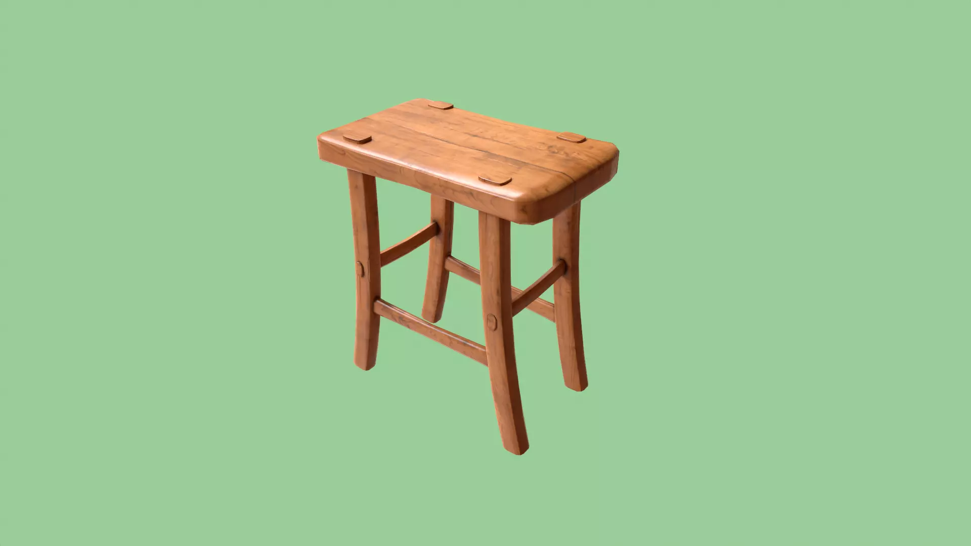 Tiny Stool Low-poly 3D model_0