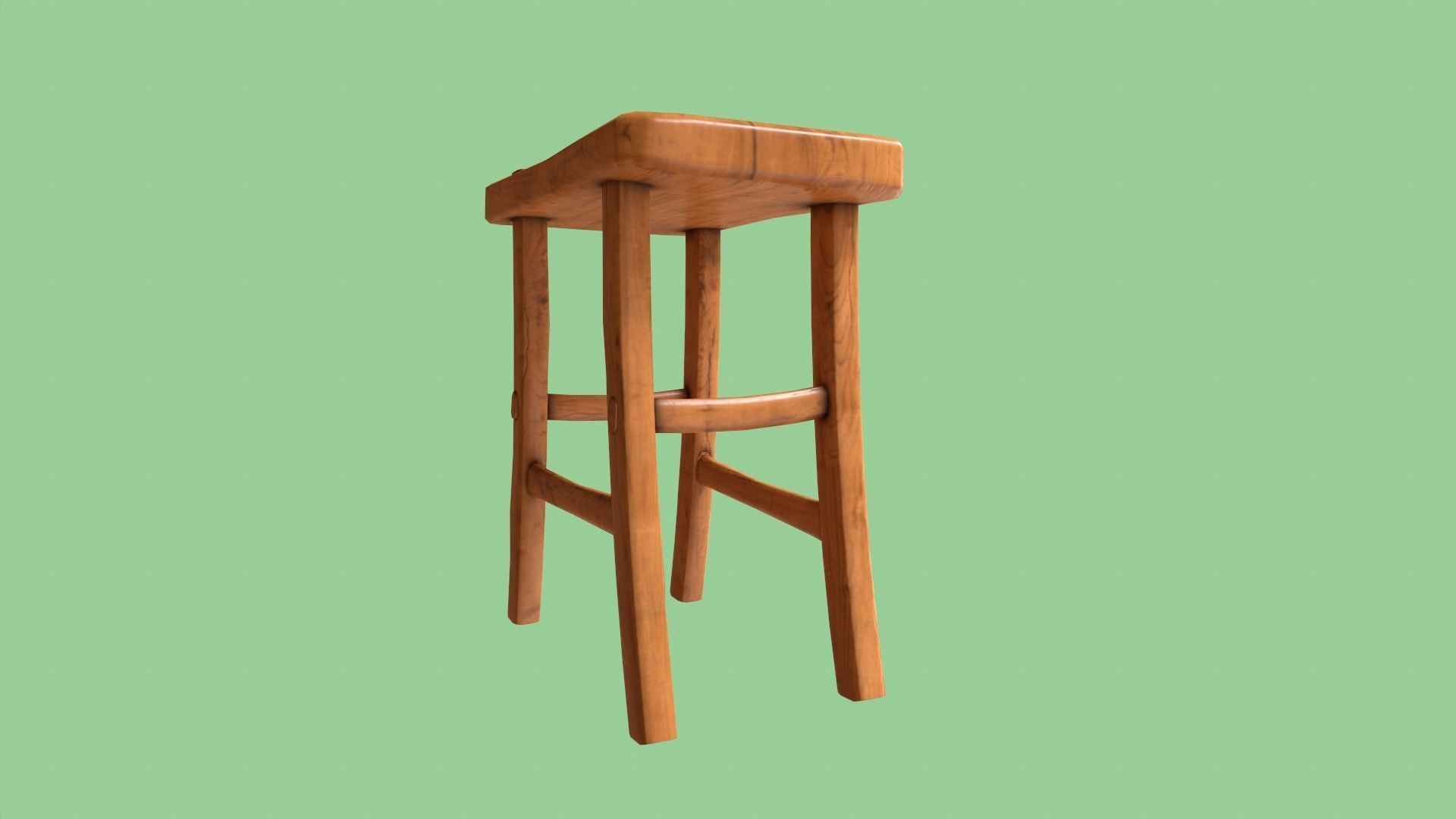 Tiny Stool Low-poly 3D model_3