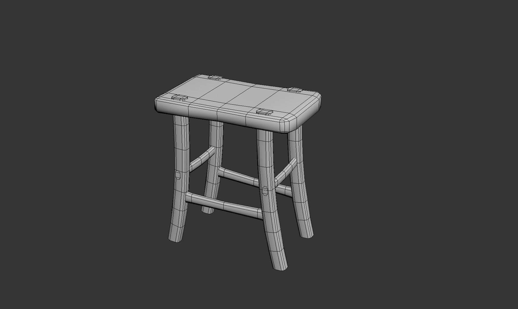 Tiny Stool Low-poly 3D model_5