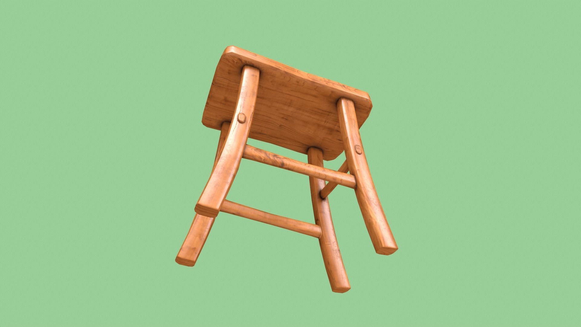 Tiny Stool Low-poly 3D model_4