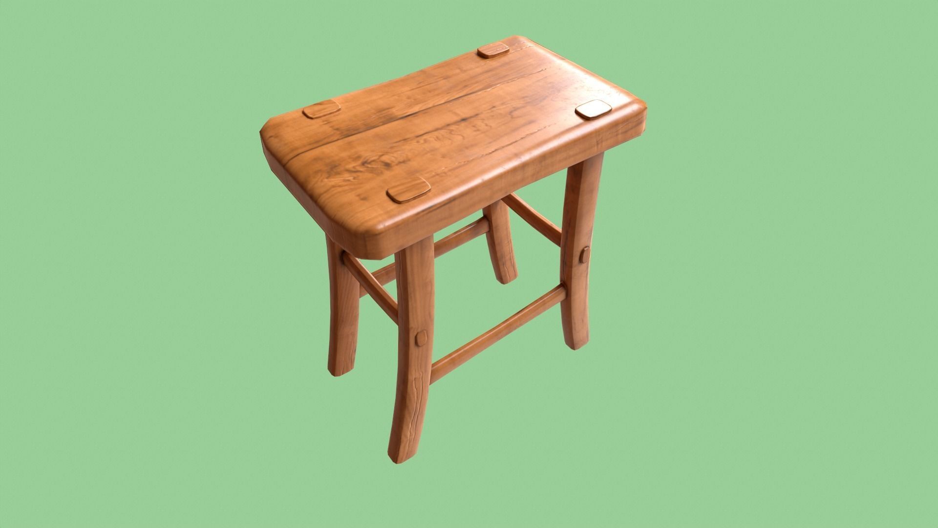 Tiny Stool Low-poly 3D model_1