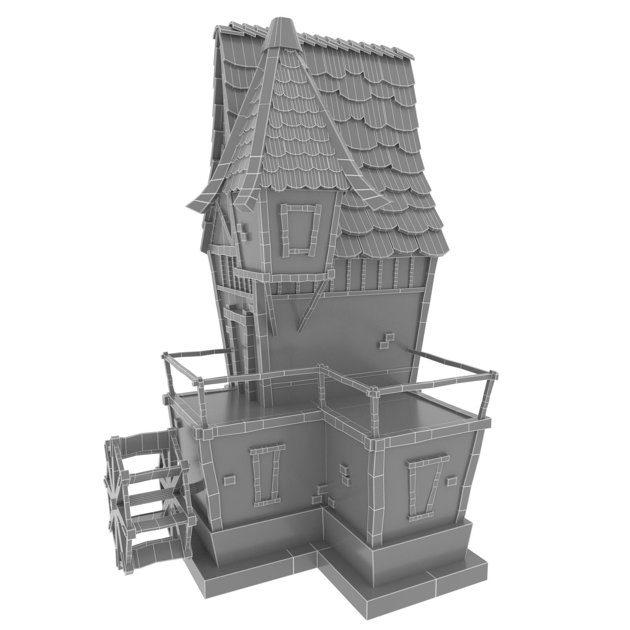 LowPoly Medieval House Low-poly 3D model_1