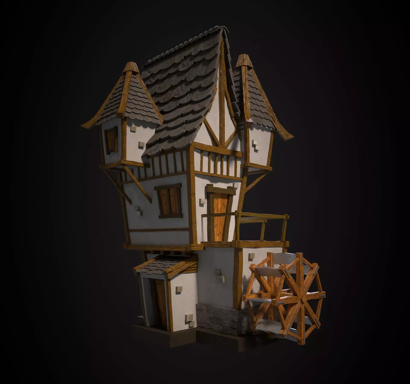 LowPoly Medieval House Low-poly 3D model_0