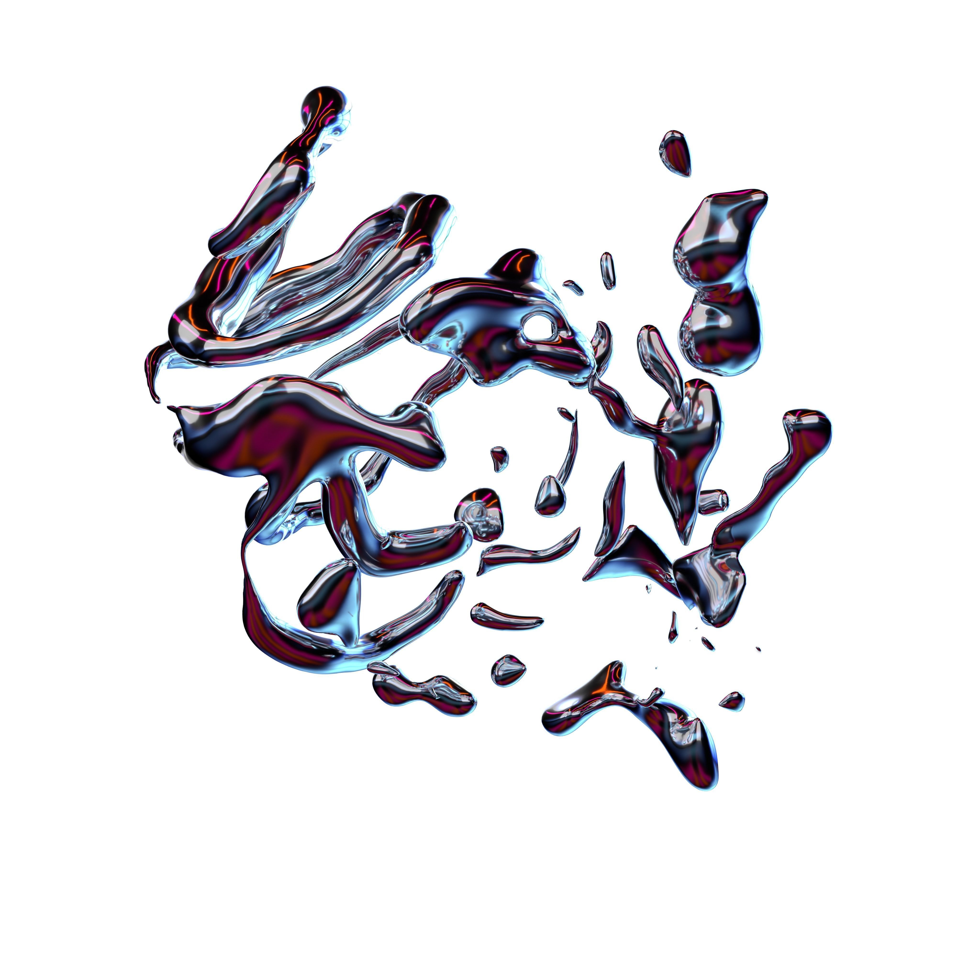 Fresh fluid curly vortex splash effect 3D model | CGTrader