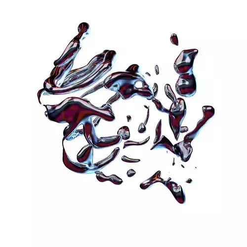 Fresh fluid curly vortex splash effect 3D model