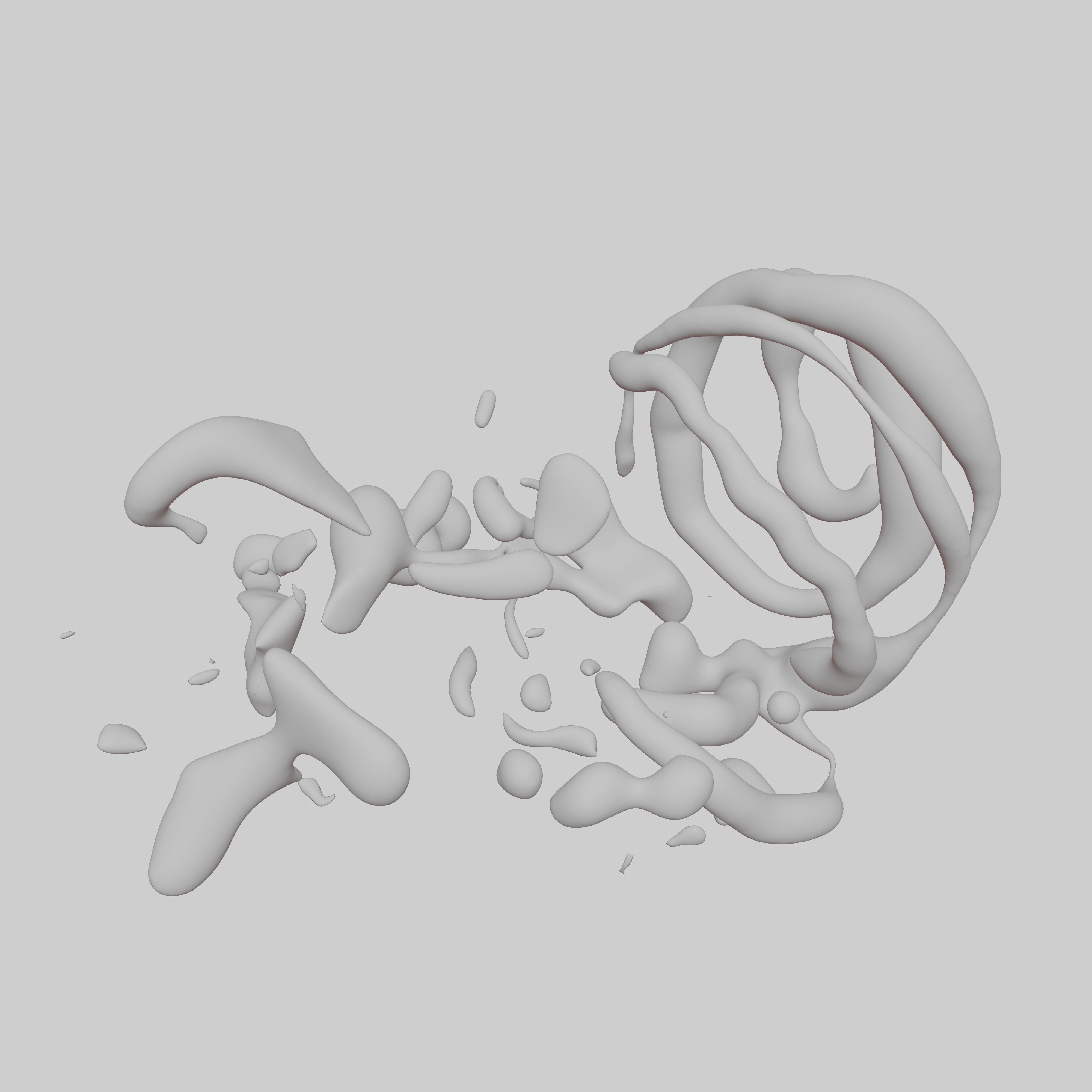 Fresh fluid curly vortex splash effect 3D model | CGTrader