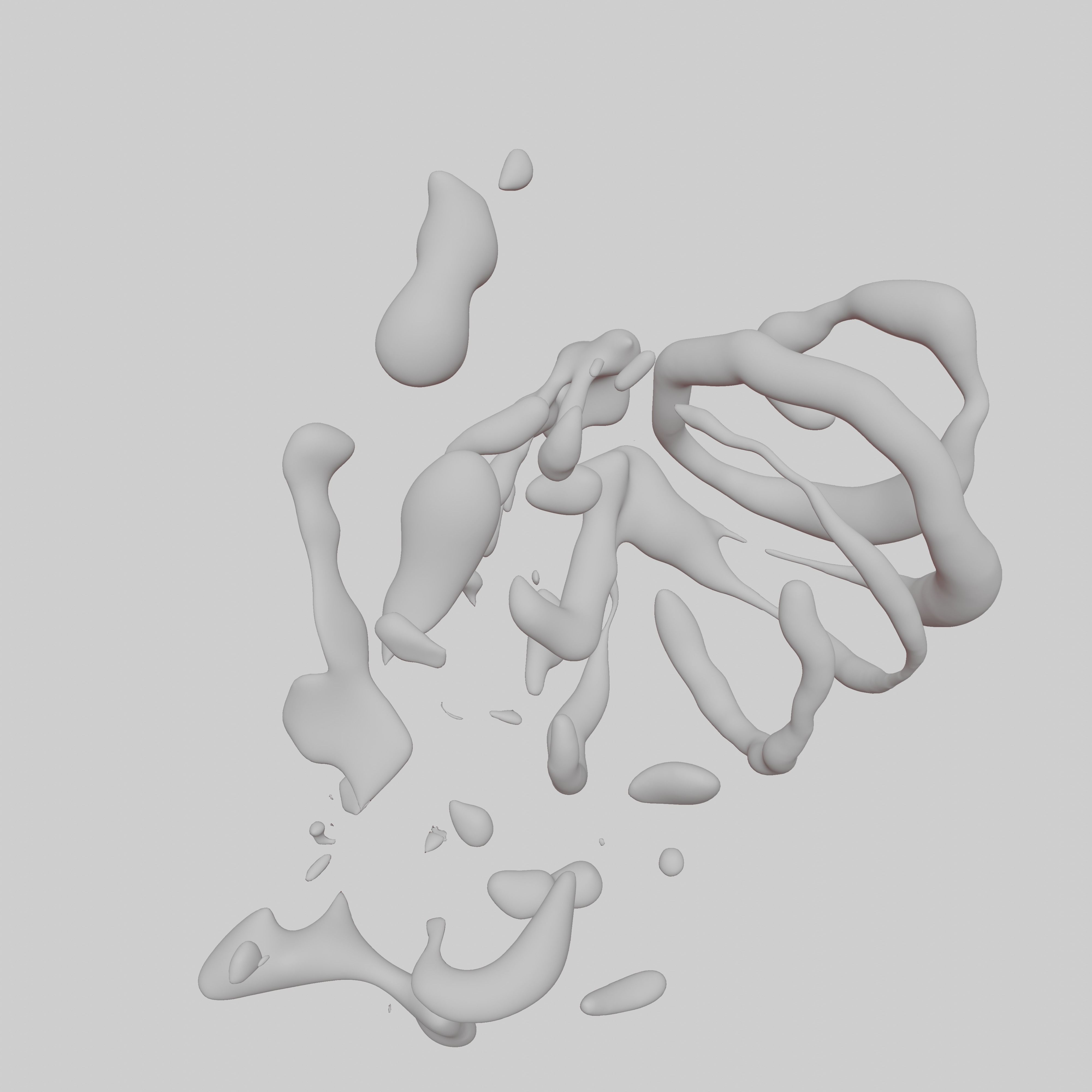 Fresh fluid curly vortex splash effect 3D model | CGTrader