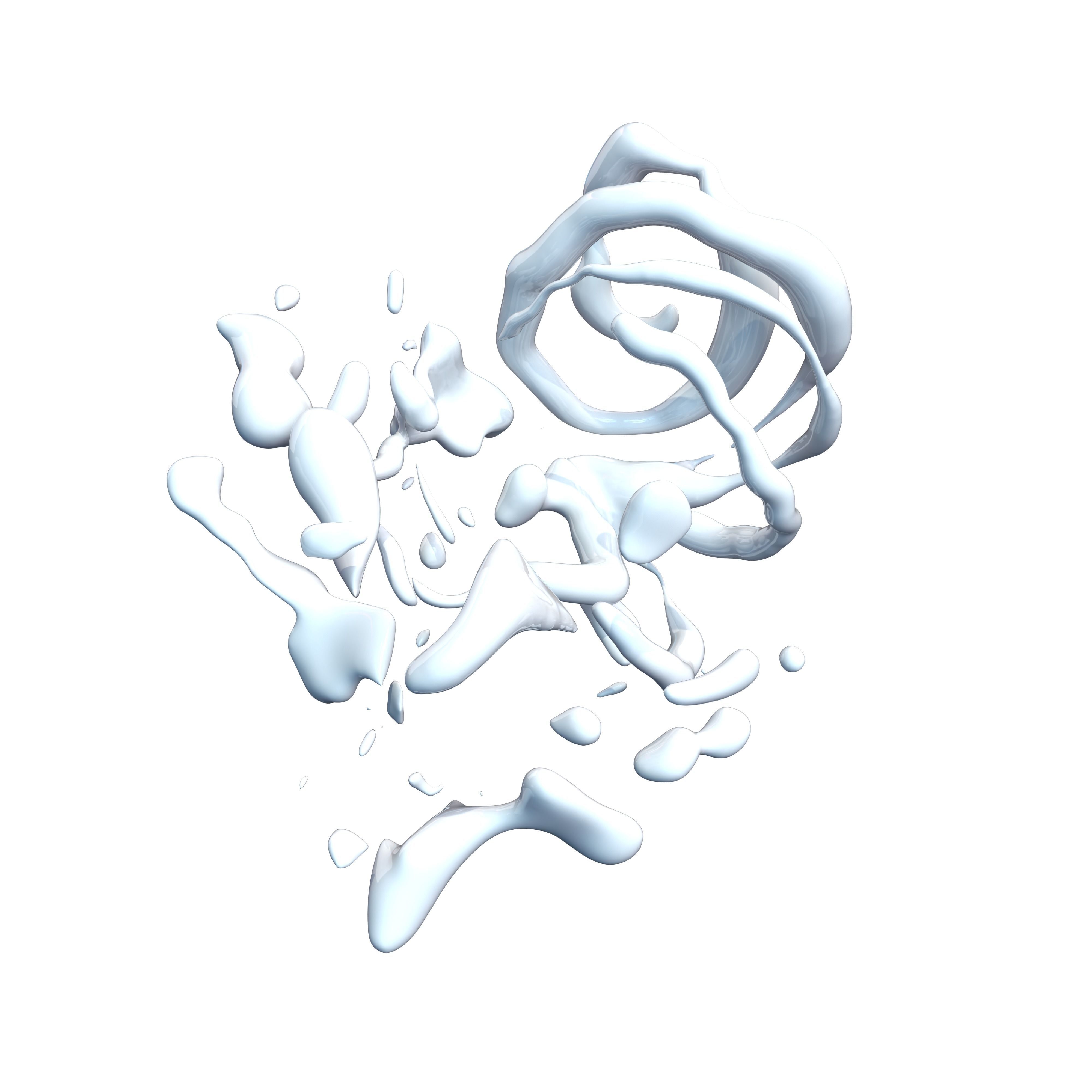 Fresh fluid curly vortex splash effect 3D model | CGTrader