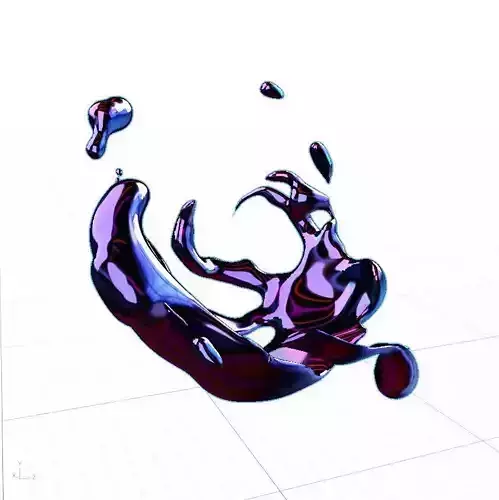 Abstract fluid art splash milk oil or water 3D model