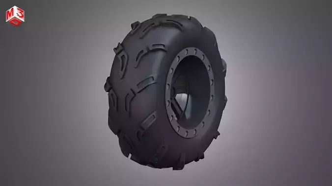 Buggy Tire and Wheel - 01 3D model
