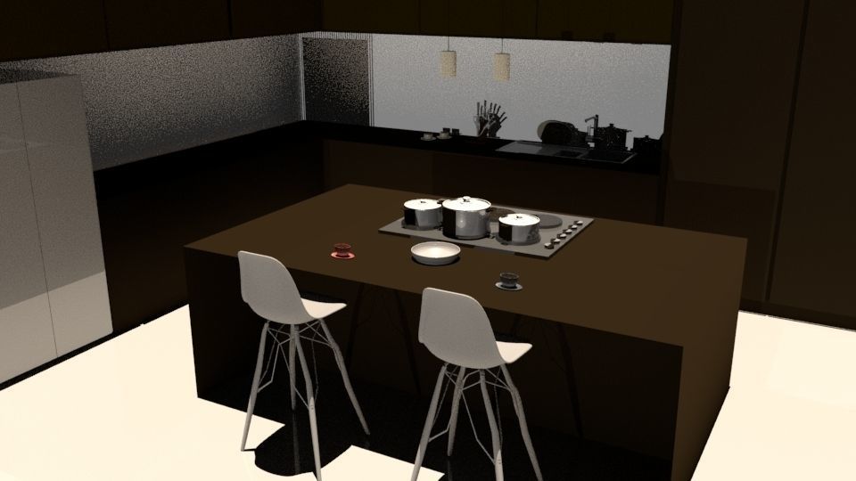 Kitchen with stove and sink 3D model_4