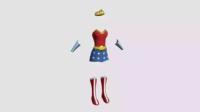 Wonder Woman Outfit 03 Classic - Character Design Fashion Low-poly 3D model