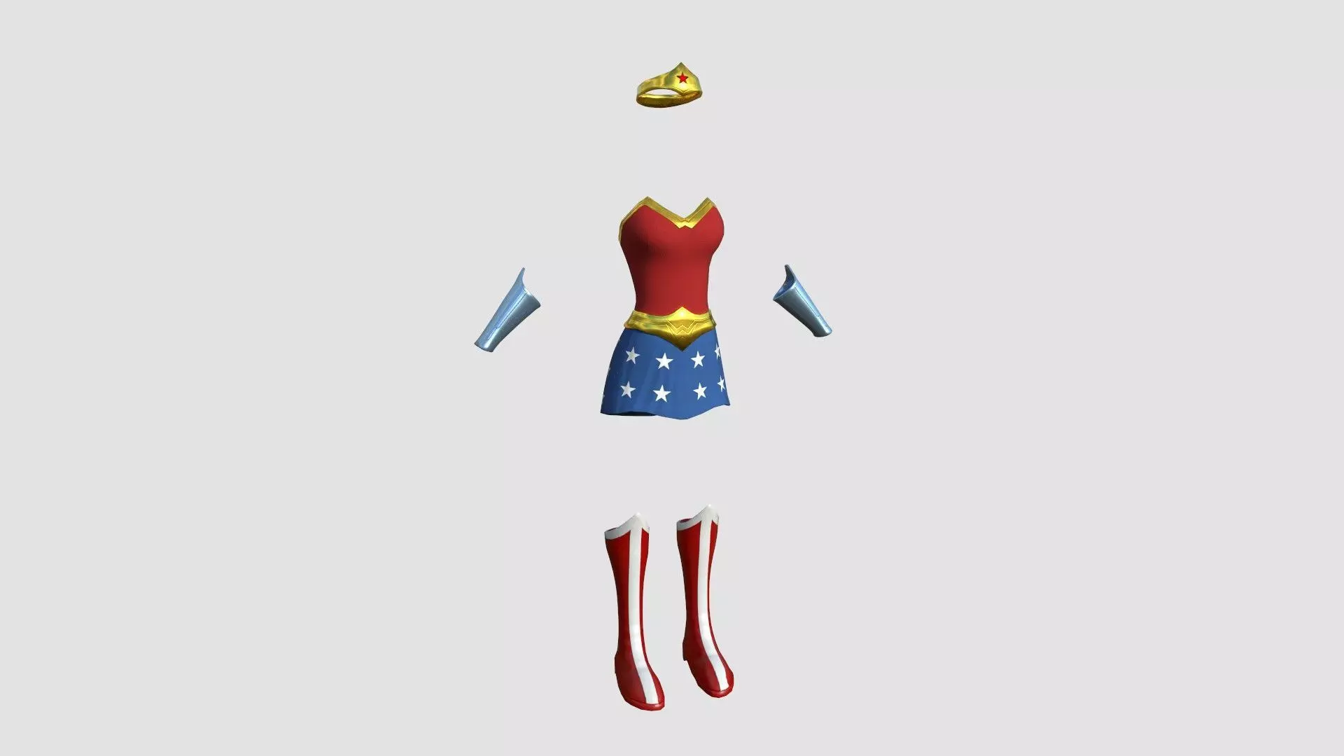 Wonder Woman Outfit 03 Classic - Character Design Fashion Low-poly 3D model