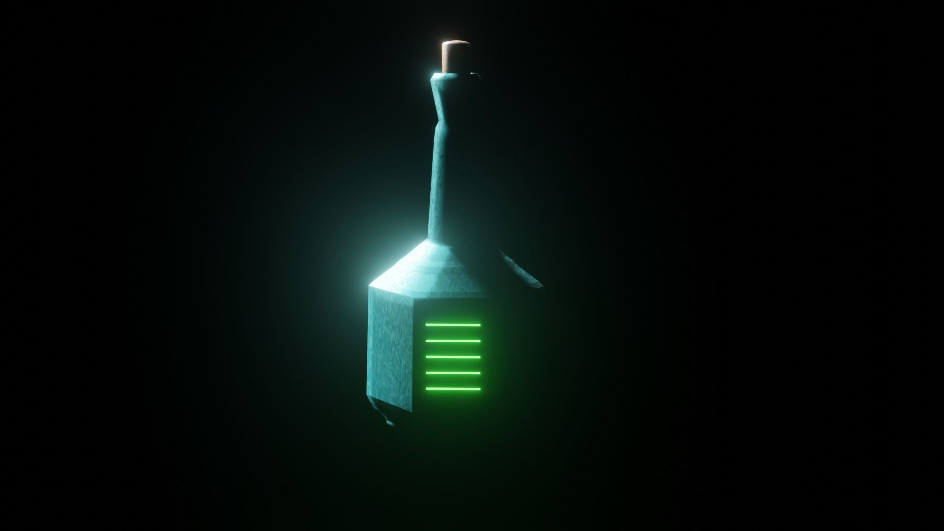 Lowpoly Glowing Magical Potion Drink For Blender Projects  3D model_1