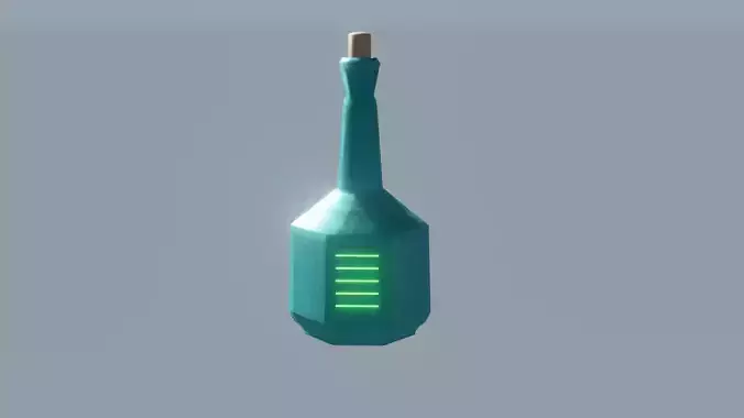 Lowpoly Glowing Magical Potion Drink For Blender Projects  3D model