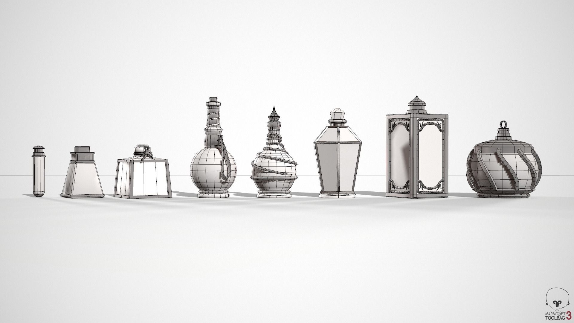Health Potion Bottle Set Low-poly 3D model_26