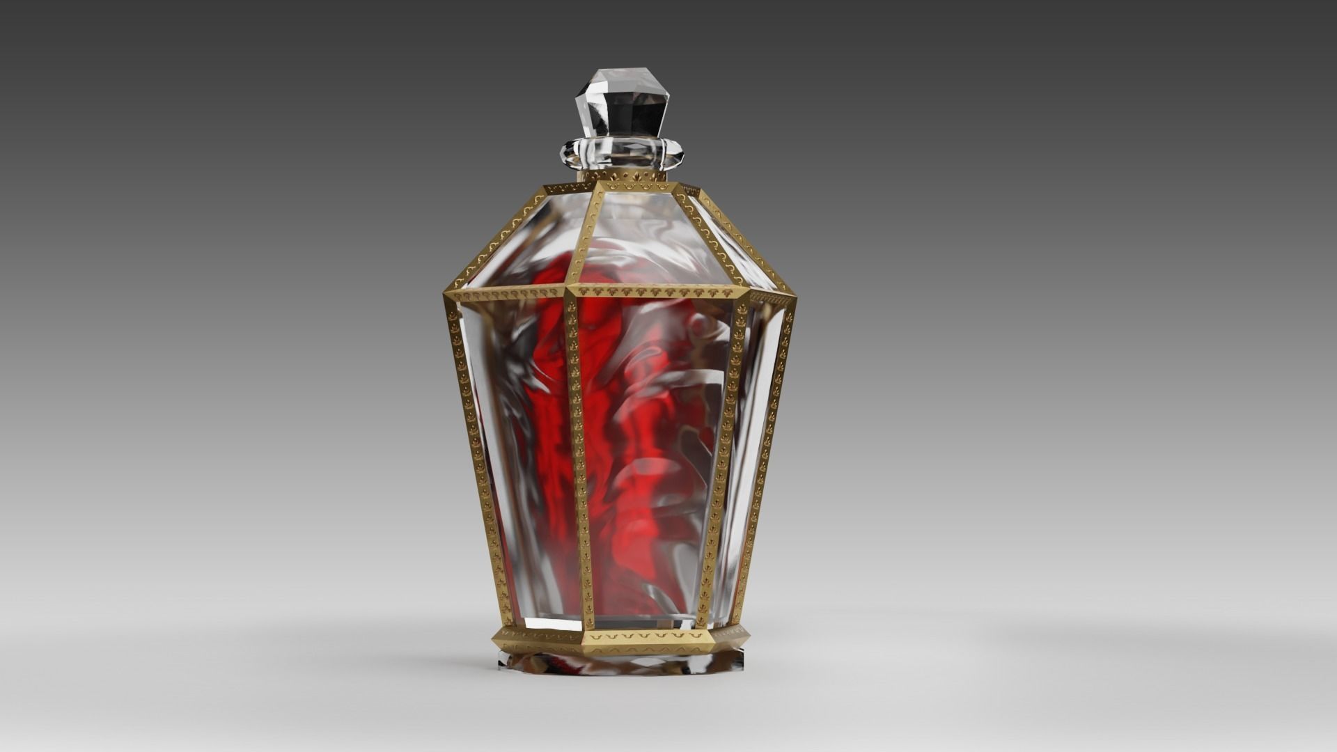 Health Potion Bottle Set Low-poly 3D model_11