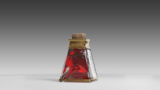 Health Potion Bottle Set Low-poly 3D model 6