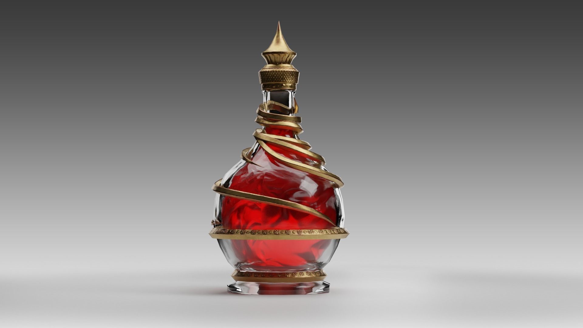 Health Potion Bottle Set Low-poly 3D model_10