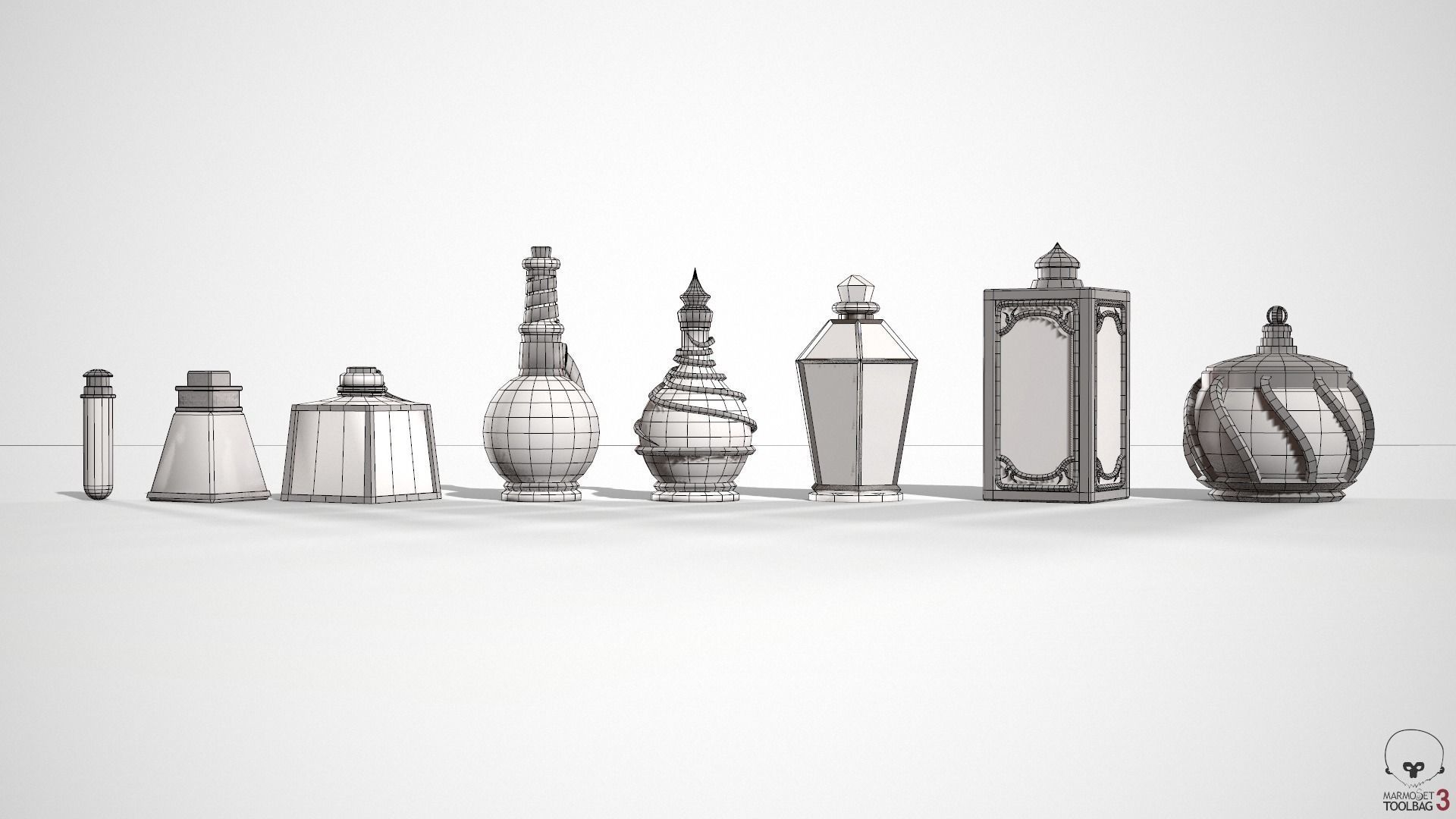 Health Potion Bottle Set Low-poly 3D model_31