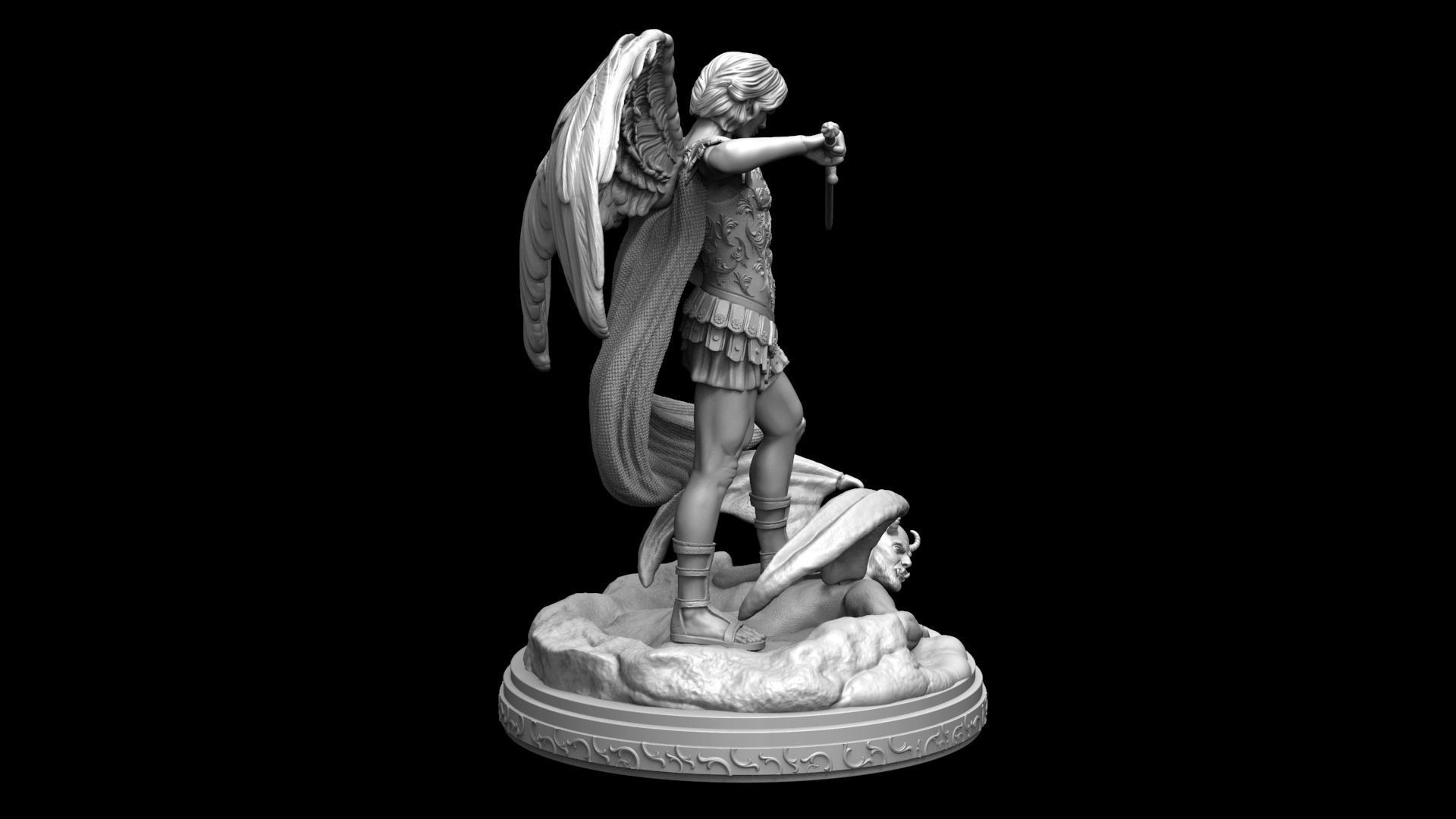 St Michael Archangel 3D print model_10