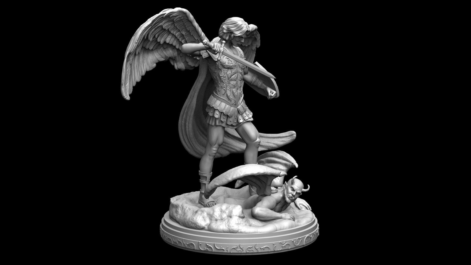 St Michael Archangel 3D print model_8