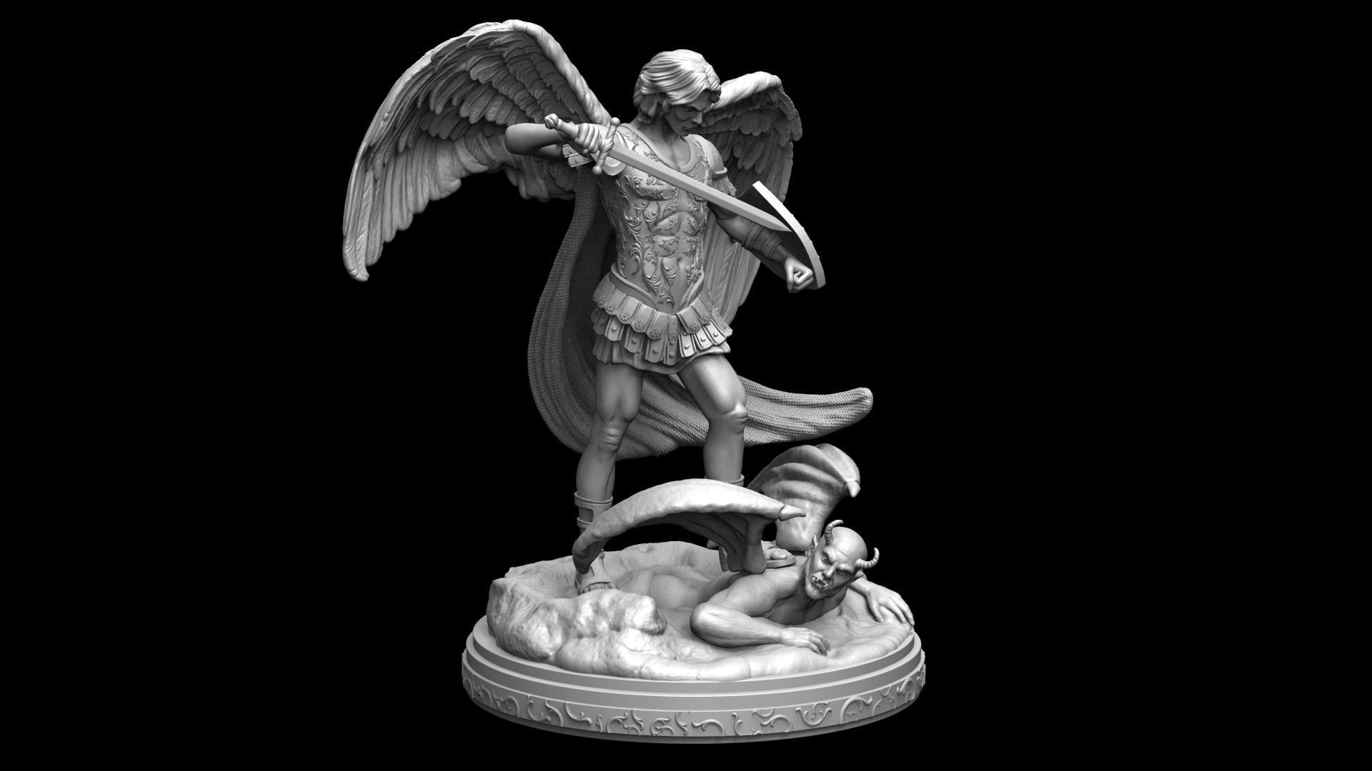 St Michael Archangel 3D print model_9