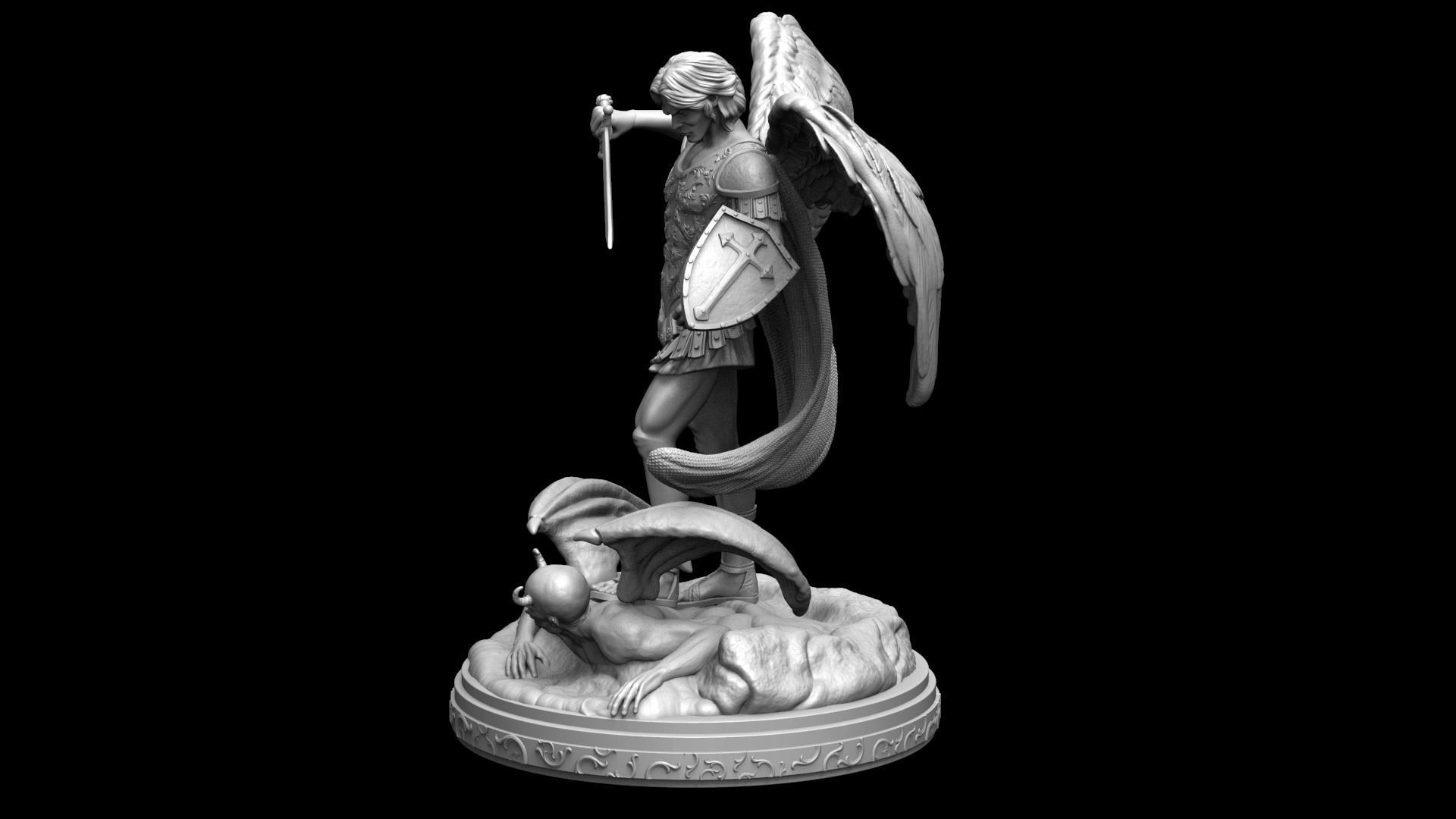 St Michael Archangel 3D print model_11