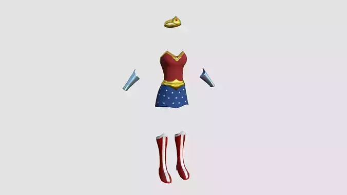 Wonder Woman Outfit 06 Common - Character Design Fashion Low-poly 3D model