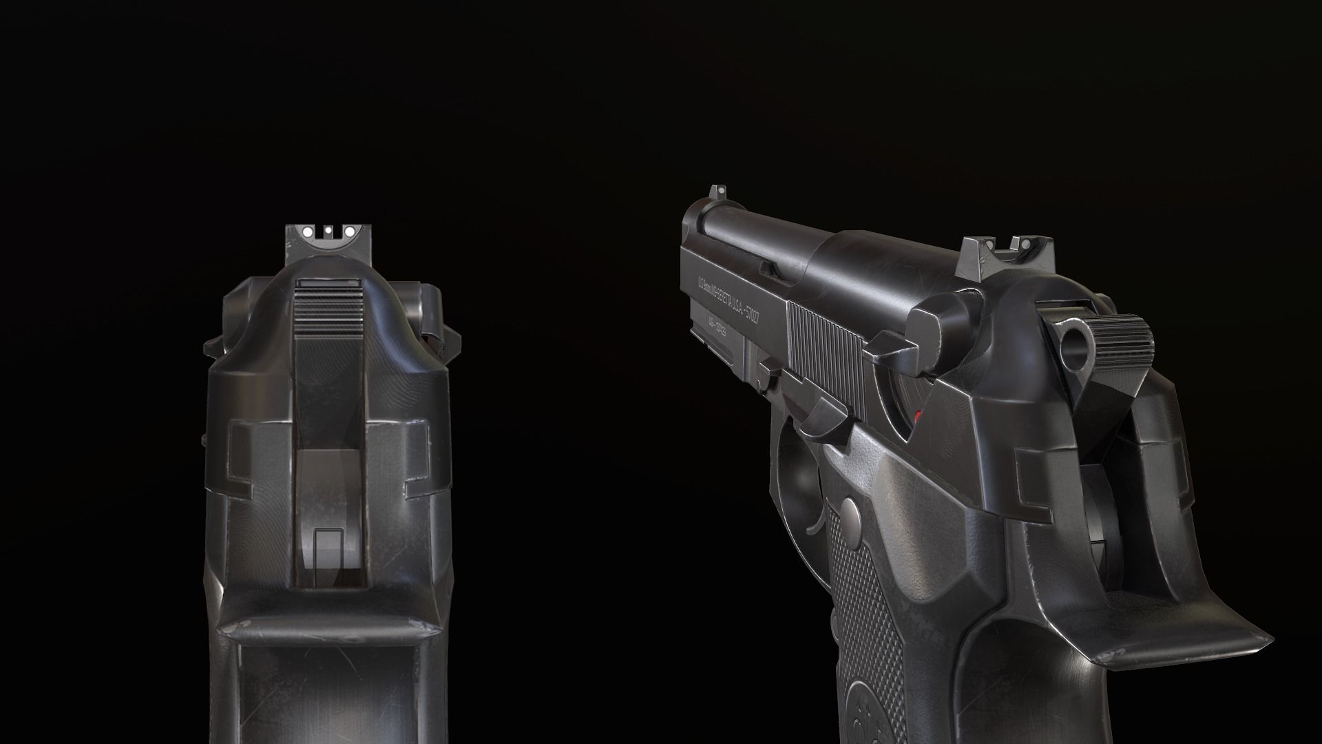 Beretta 92 FS Low-poly 3D model_6