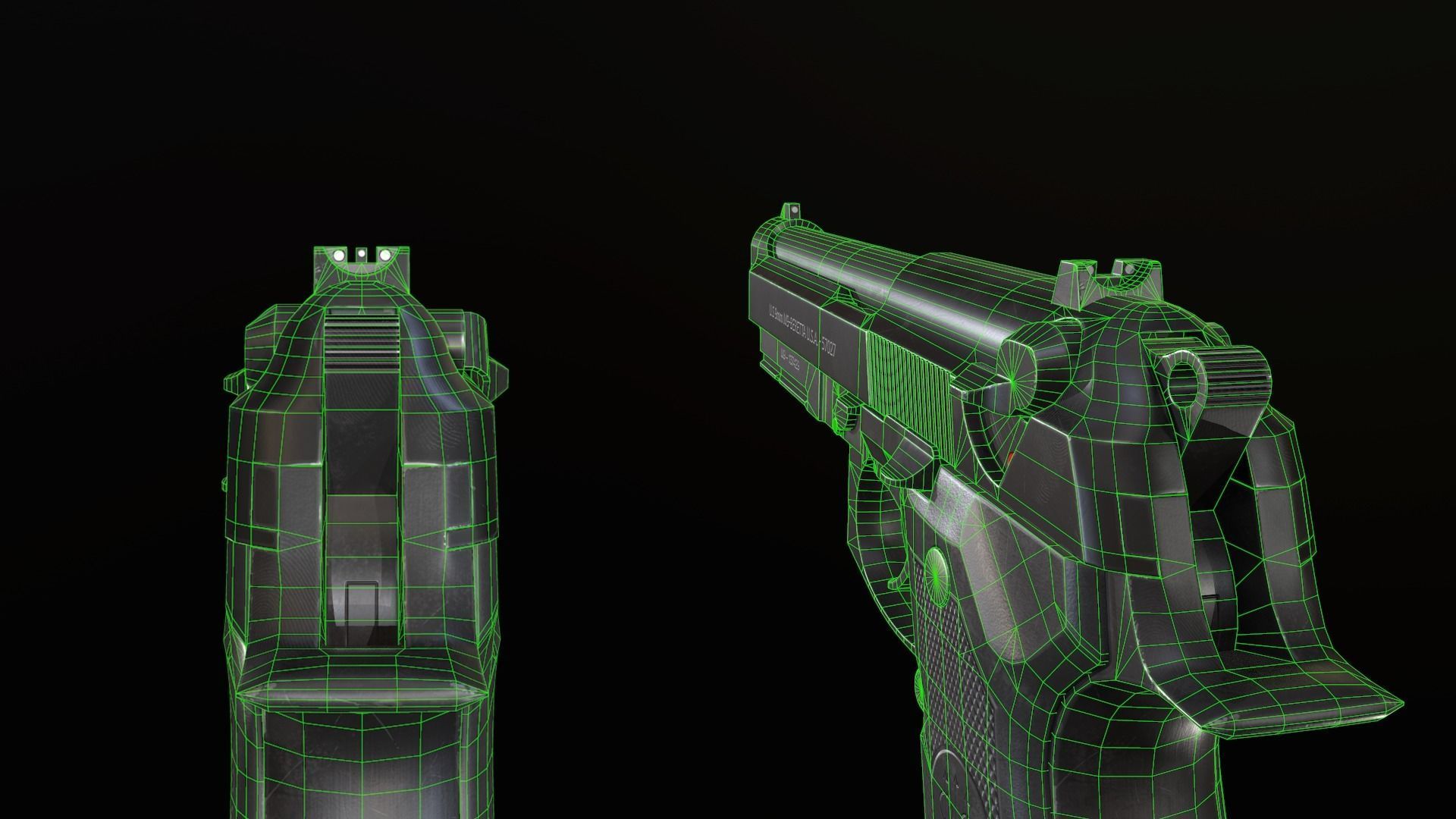 Beretta 92 FS Low-poly 3D model_13