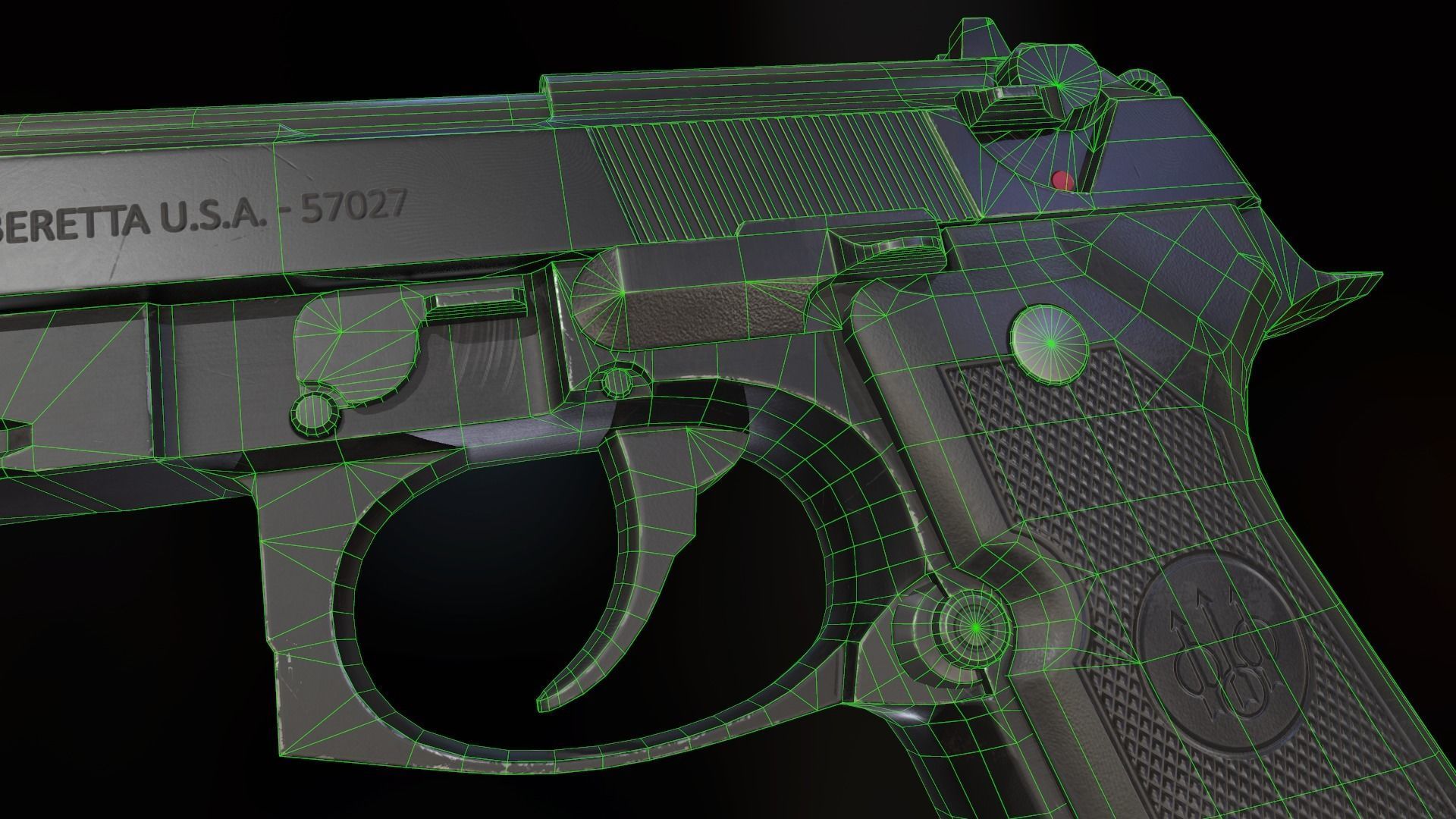 Beretta 92 FS Low-poly 3D model_11