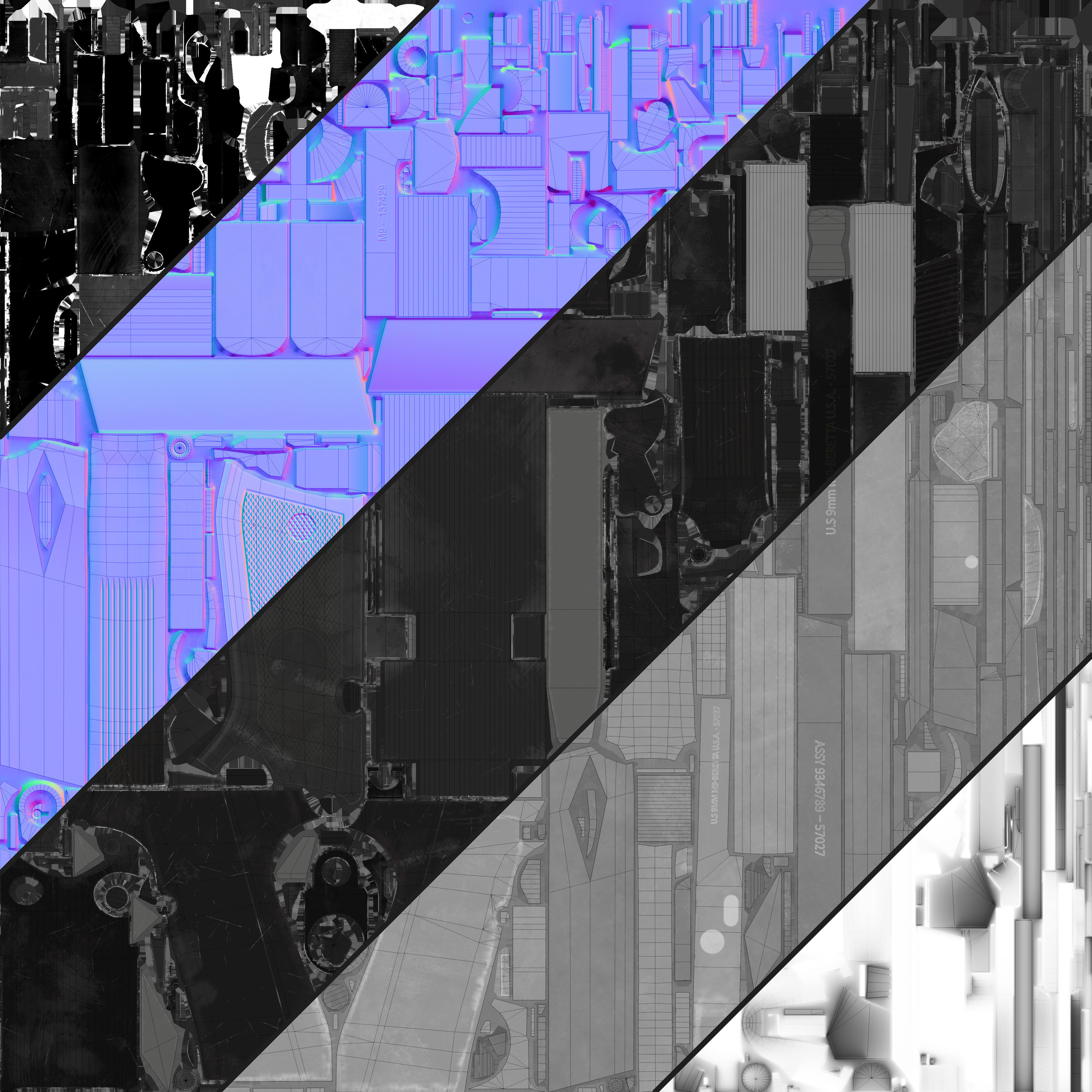 Beretta 92 FS Low-poly 3D model_14