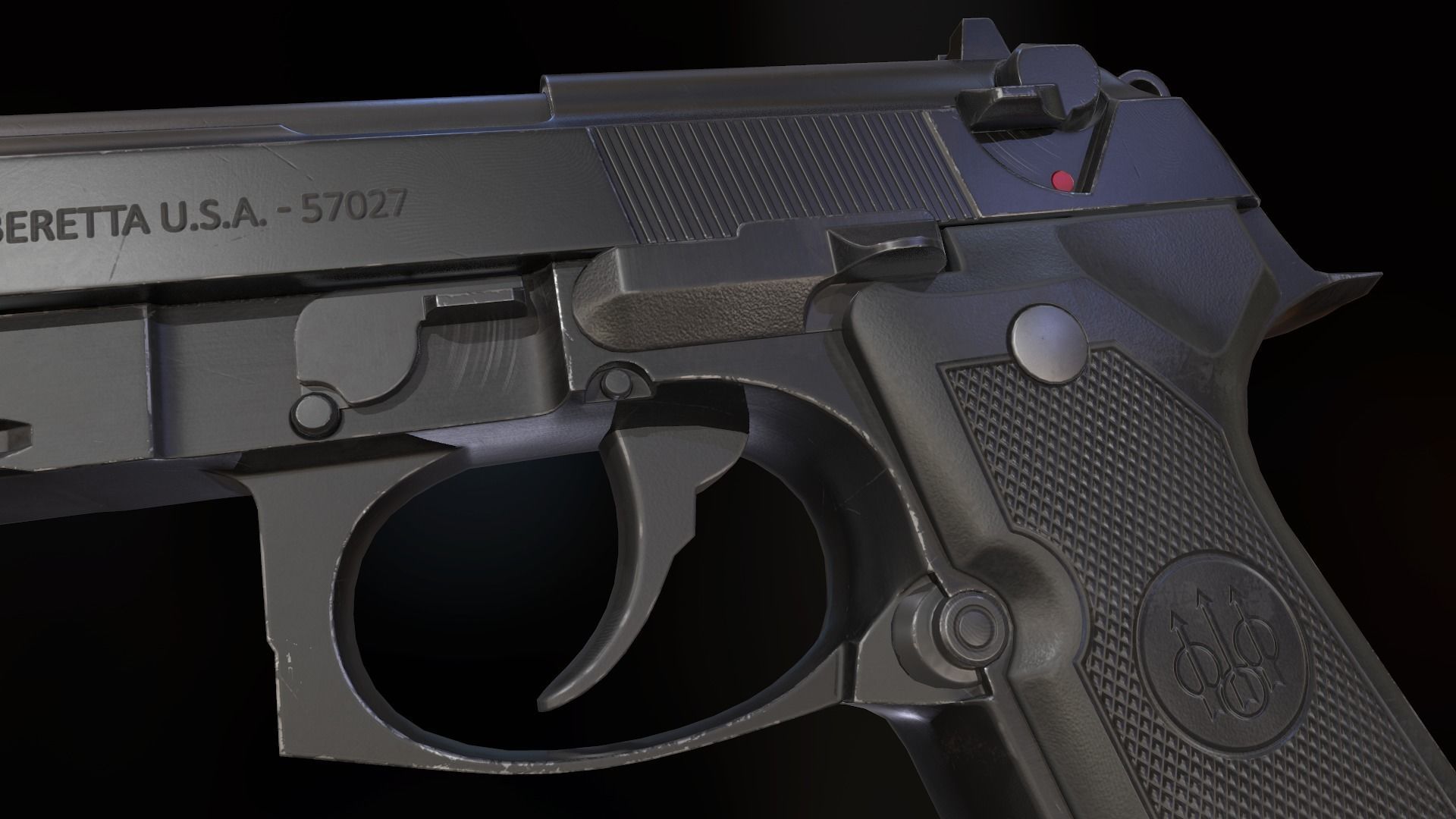 Beretta 92 FS Low-poly 3D model_4