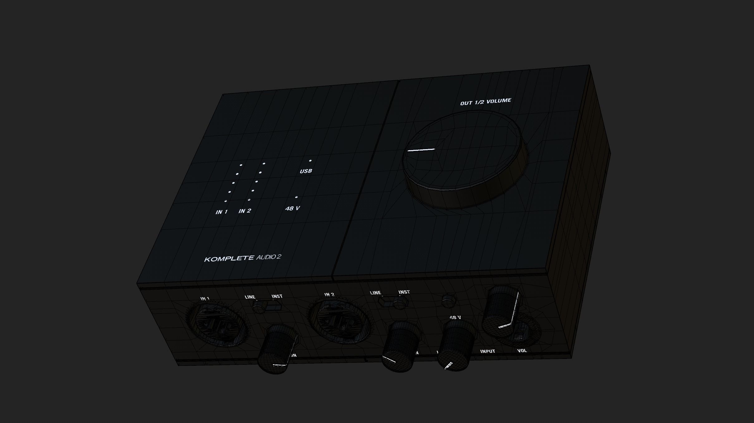 Native Instruments NI Komplete Audio 2 Audio Interface 3D model_6