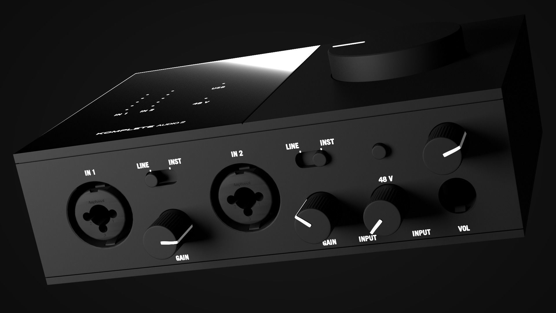 Native Instruments NI Komplete Audio 2 Audio Interface 3D model_2