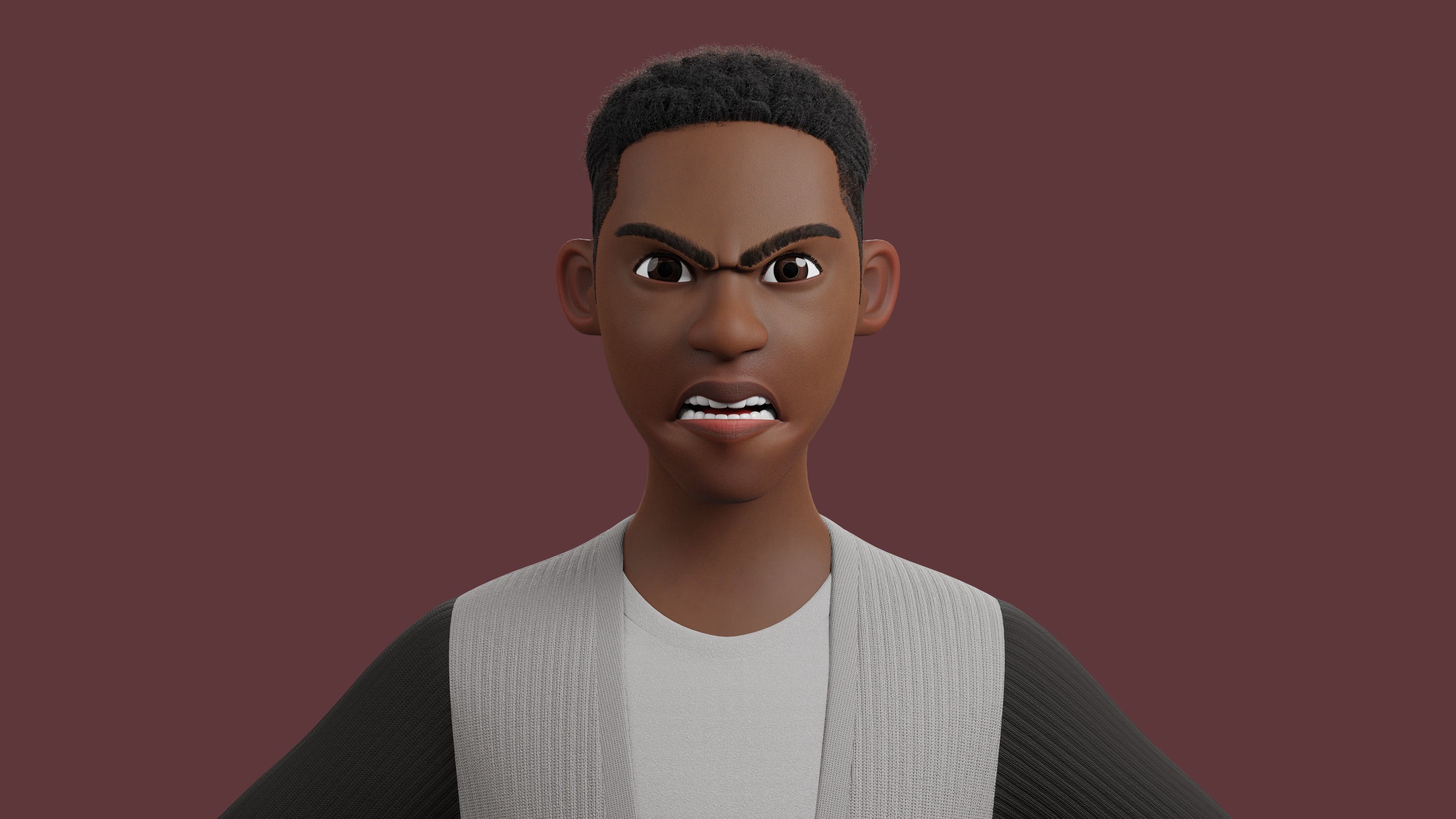 Stylized Boy Rigged Low-poly 3D model_3