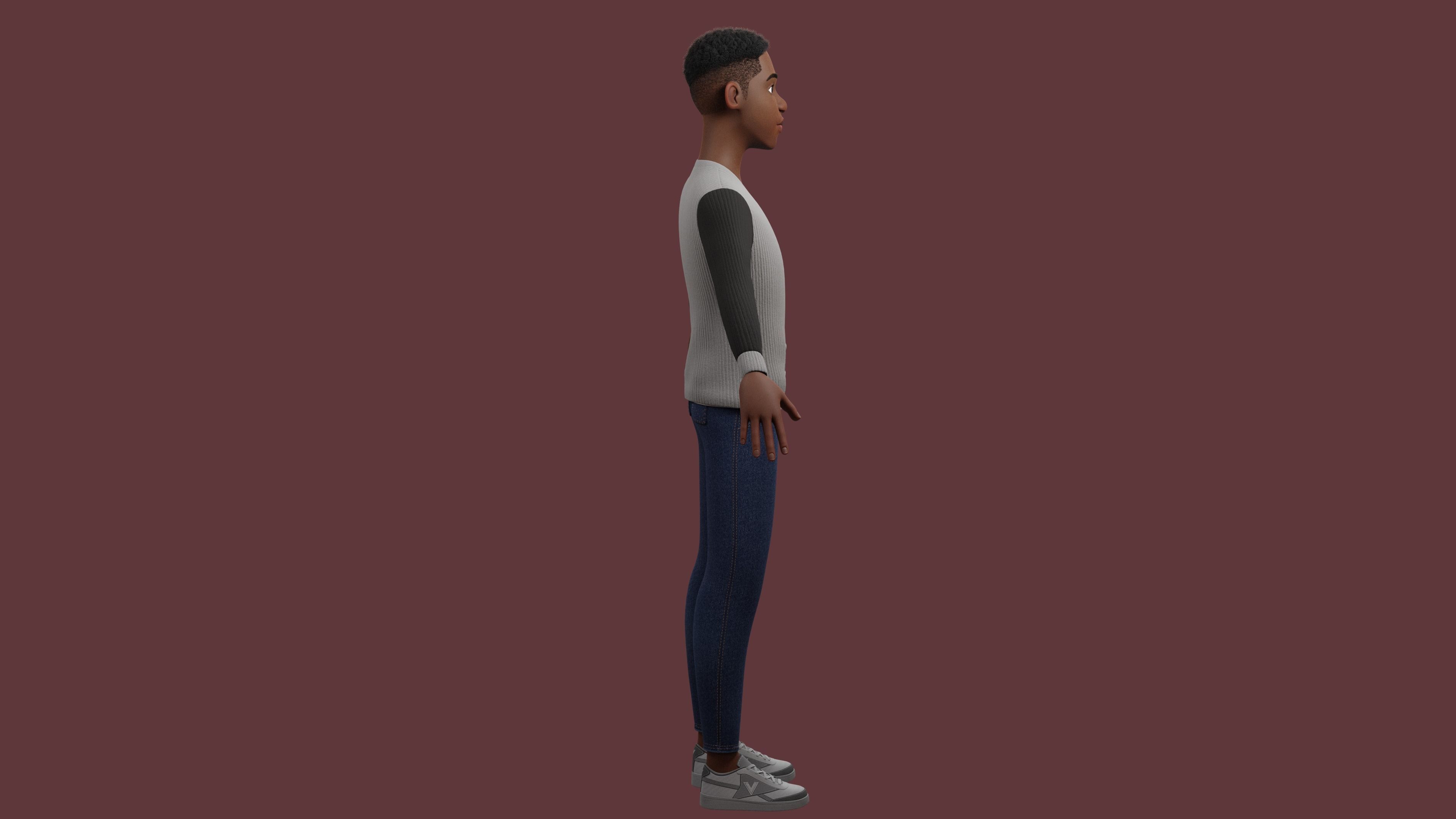 Stylized Boy Rigged Low-poly 3D model_29