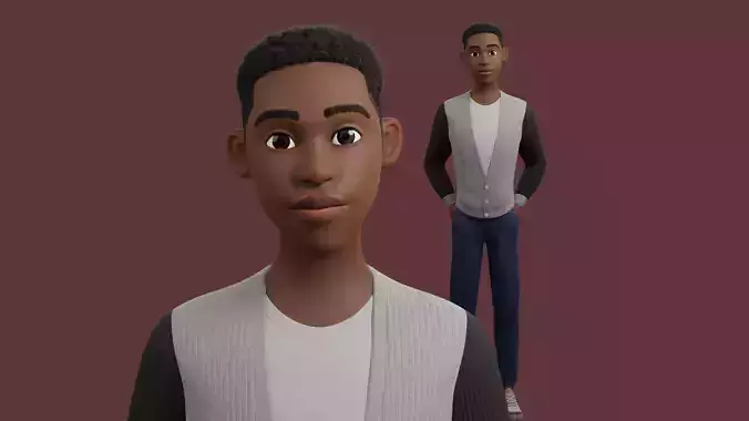 Stylized Boy Rigged Low-poly 3D model