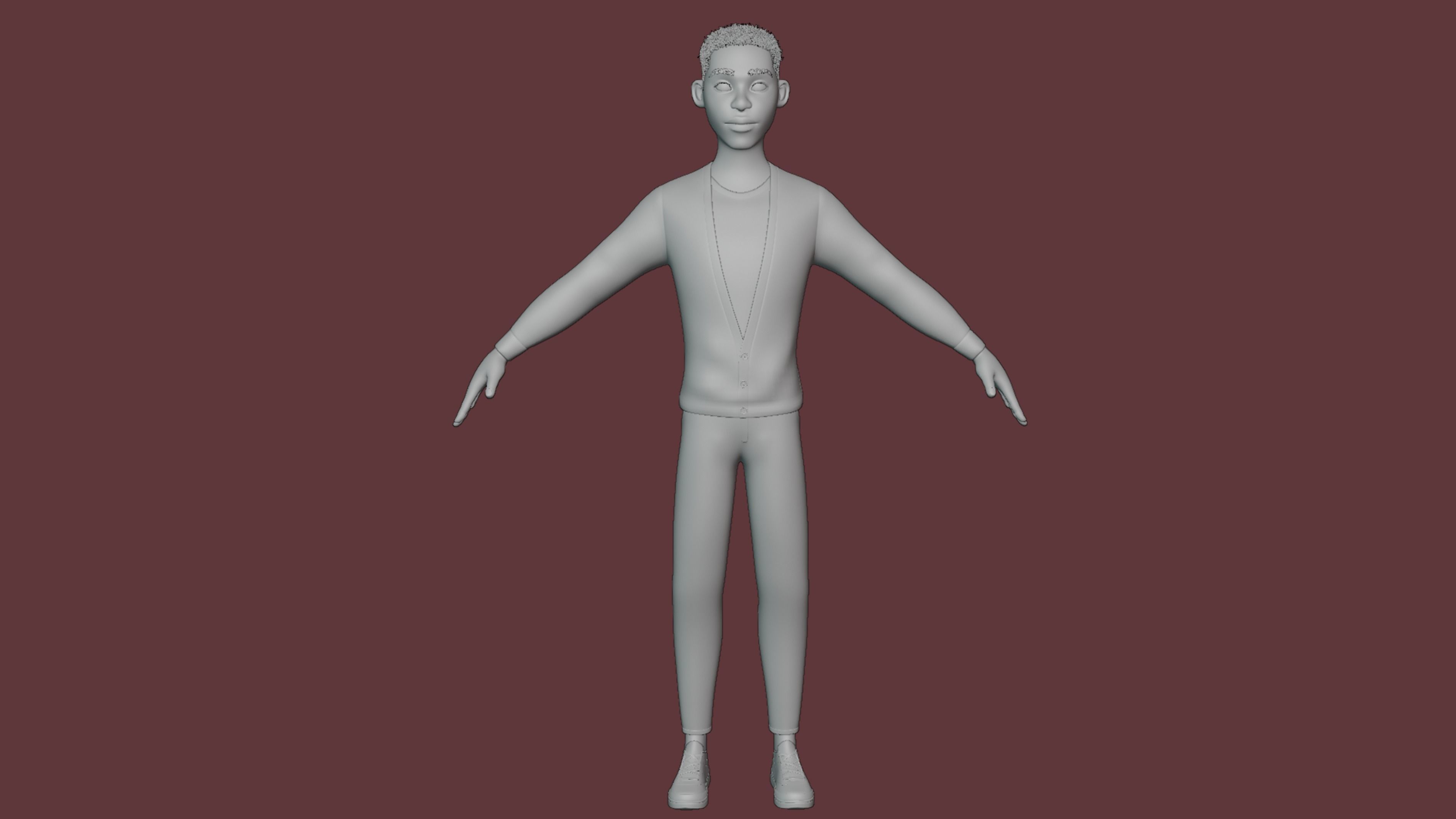 Stylized Boy Rigged Low-poly 3D model_44