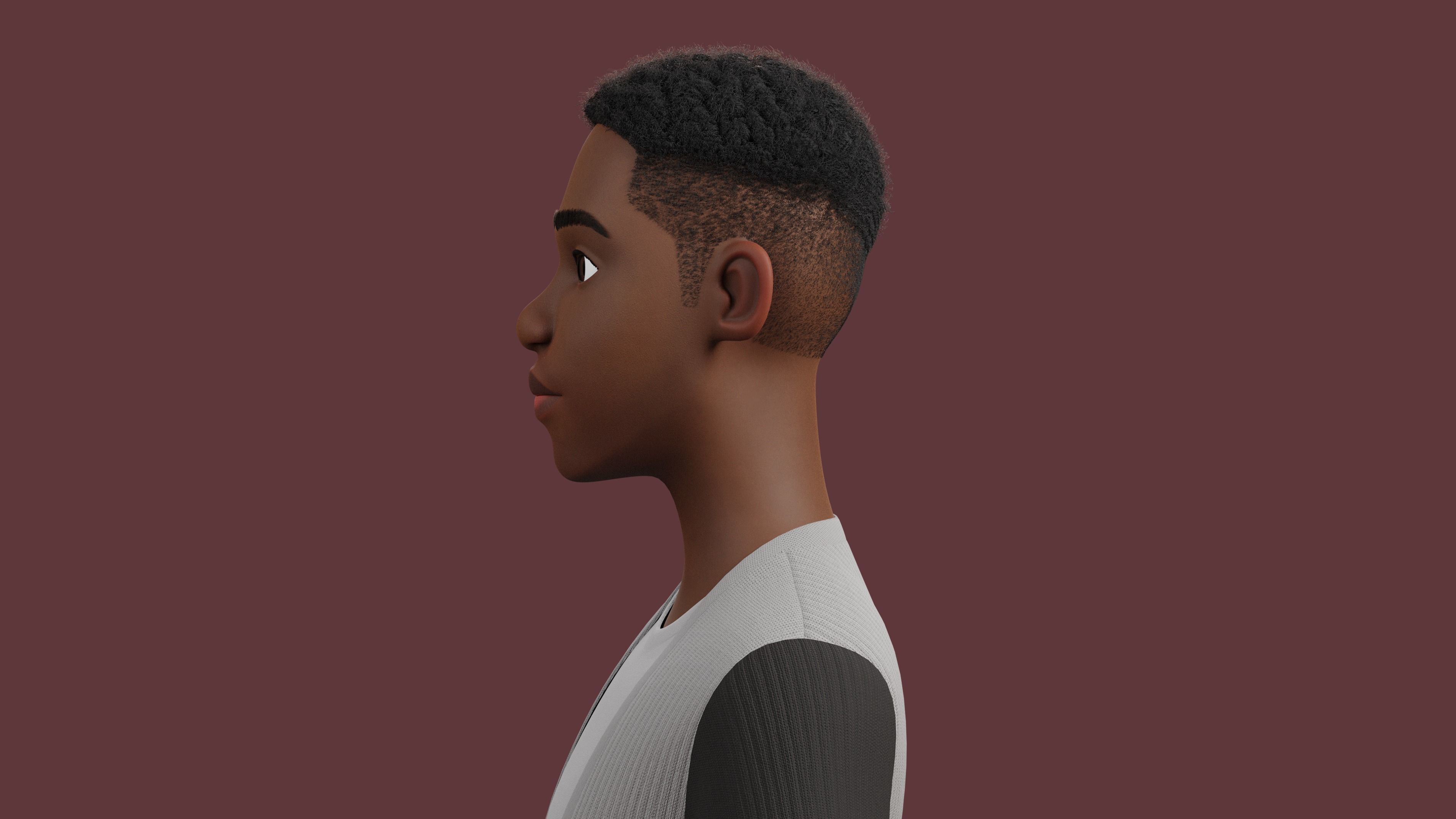 Stylized Boy Rigged Low-poly 3D model_9